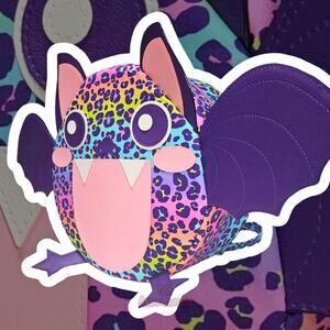 Lazlo Mini Round Bat Back Pack Book Bag Rainbow Animal Cheetah Print Y2K USA